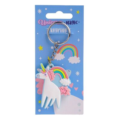Portachiavi Unicorno Magico PVC Rosa