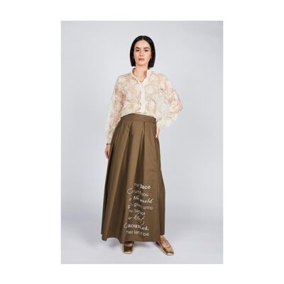 Long poplin skirt