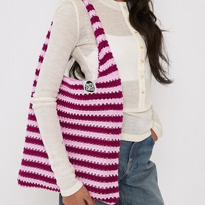 Maude Recycled Knit Stripe Sling Tote