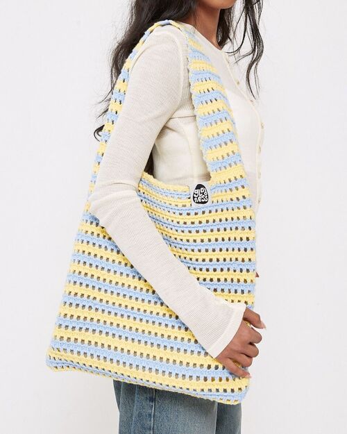 Skye Recycled Knit Stripe Sling Tote