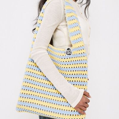 Skye Recycled Knit Stripe Sling Tote