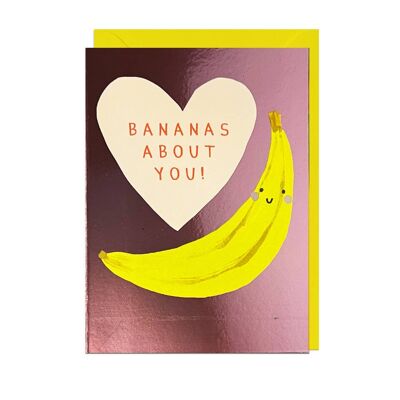BANANAS ABOUT YOU - FOIL, YELLOW ENVELOPE Card