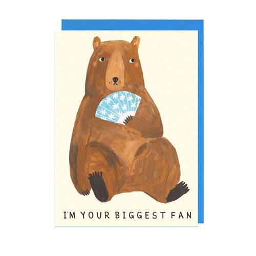 BIGGEST FAN BEAR - BLUE ENVELOPE Card