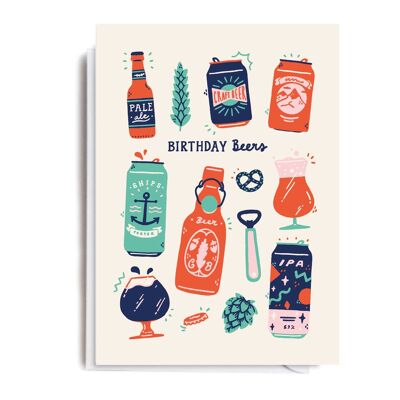 Tarjeta de cerveza de cumpleaños