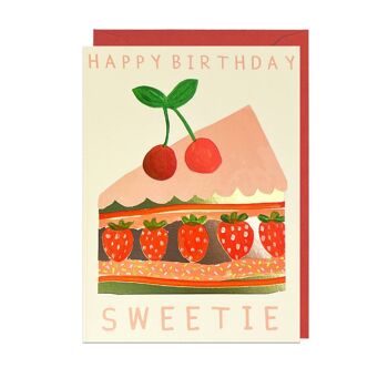 Carte ANNIVERSAIRE SWEETIE - FOIL, ENVELOPPE ROUGE 1