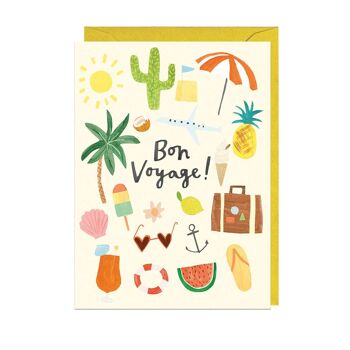 Carte BON VOYAGE - ENVELOPPE JAUNE 1