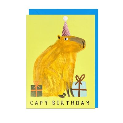 CAPY BIRTHDAY - FOIL, BLUE ENVELOPE Card