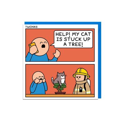 CAT UP A TREE Card