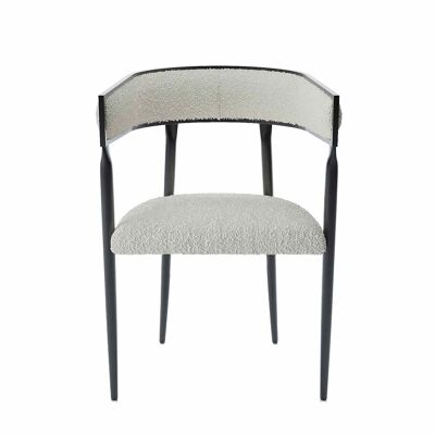 Aurore white rounded back designer dining room chair