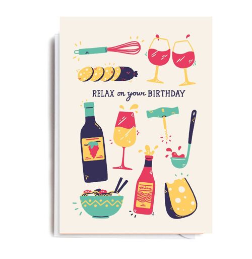 FOOD + WINE BIRTHDAY Card