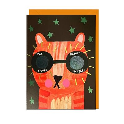 FUTURE LOOKS BRIGHT - FOIL, ORANGE ENVELOPE Card