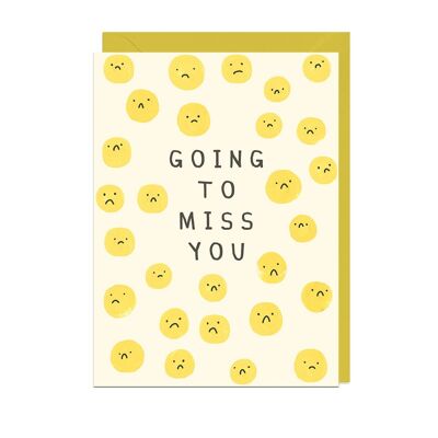 Ich werde dich vermissen – gelbe Umschlagkarte