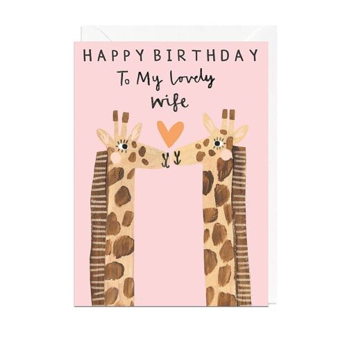 HAPPY BIRTHDAY WIFE GIRAFFES Card