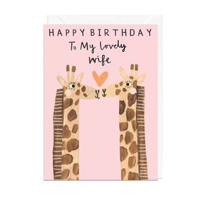 Carte GIRAFES DE JOYEUX ANNIVERSAIRE FEMME