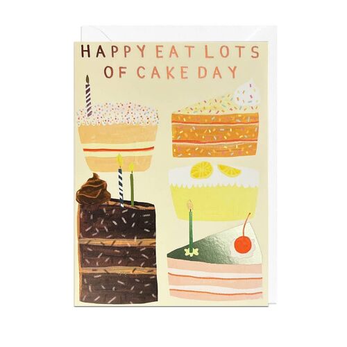 HAPPY EAT LOTS OF CAKE - FOIL Card