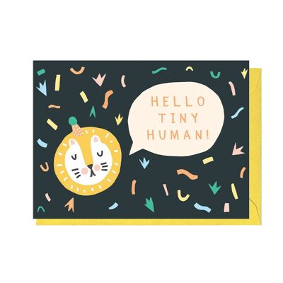 Hallo kleiner Mensch - gelber Umschlag Karte