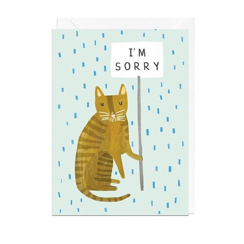 IM SORRY CAT BLUE Card