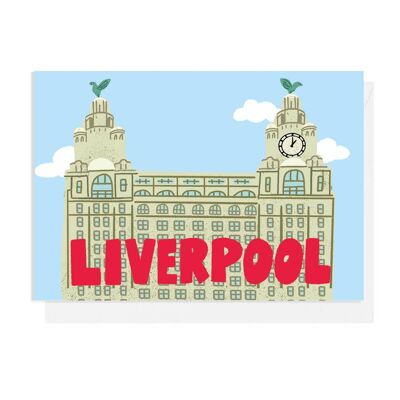 LIVERPOOL LIVER BUILDING FOIL A6 Karte