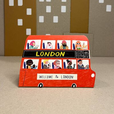 Tarjeta A6 AUTOBÚS DE DOS PISOS DE LONDRES