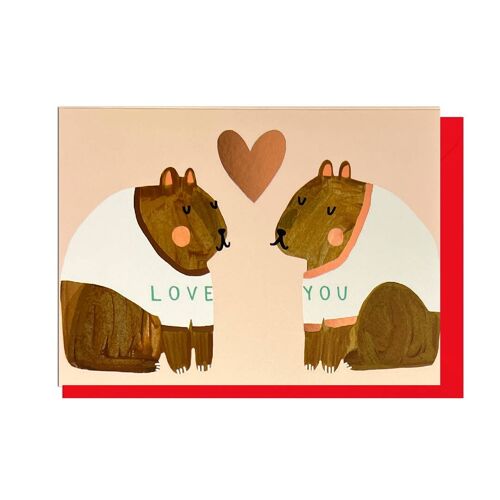 LOVE YOU - FOIL, RED ENVELOPE Card