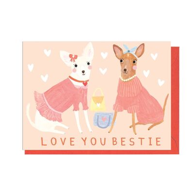 LOVE YOU BESTIE - RED ENVELOPE Card