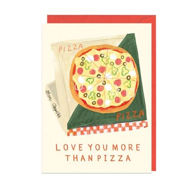 LOVE YOU MORE THAN PIZZA - RED ENVELOPE Card