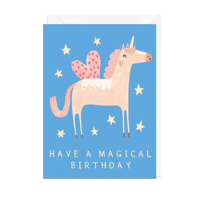 Tarjeta Mágica de Unicornio de Cumpleaños