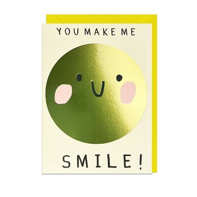 MAKE ME SMILE - FOIL, YELLOW ENVELOPE Card