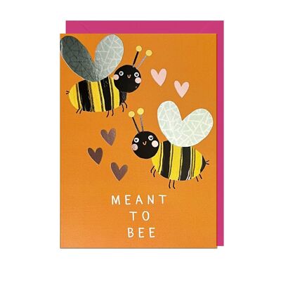 MEANT TO BEE - FOIL, PINK ENVELOPE Card