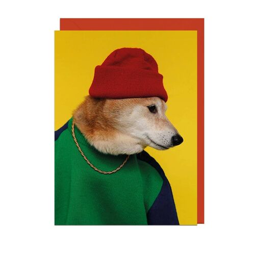 MENSWEAR DOG BEANIE CRIMSON ENVELOPE Card