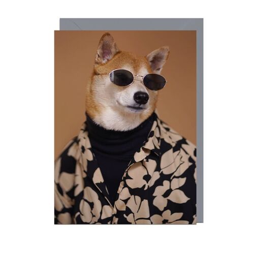 MENSWEAR DOG BLACK FLORAL SHIRT GUNPOWDER ENVELOPE Card