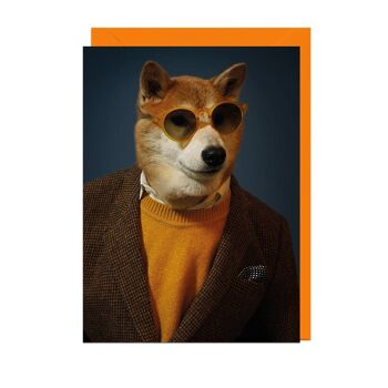 Carte POUR HOMMES CHIEN ORANGE PULL ORANGE ENVELOPPE 1