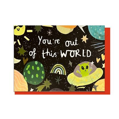 OUT OF THIS WORLD - FOIL, RED ENVELOPE Card
