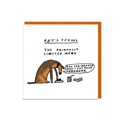 PETS PEEVES - Tarjeta MENÚ