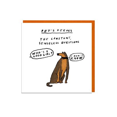 PETS PEEVES - QUESTIONS Card