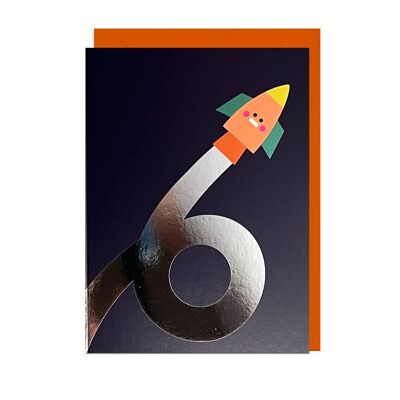 ROCKET AGE 6 FOIL ORANGE ENVELOPE Card