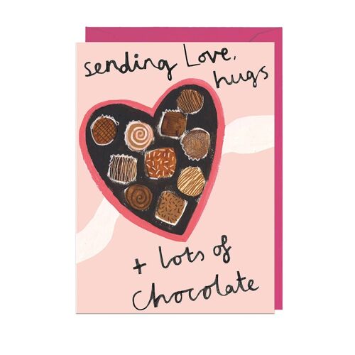 SENDING LOTS OF CHOCOLATE - PINK ENVELOPE Card