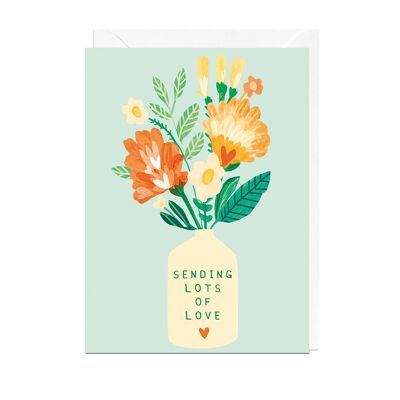 SENDING LOVE FLOWERS BLUE Card