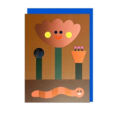 WORM FOIL BLUE ENVELOPE Card