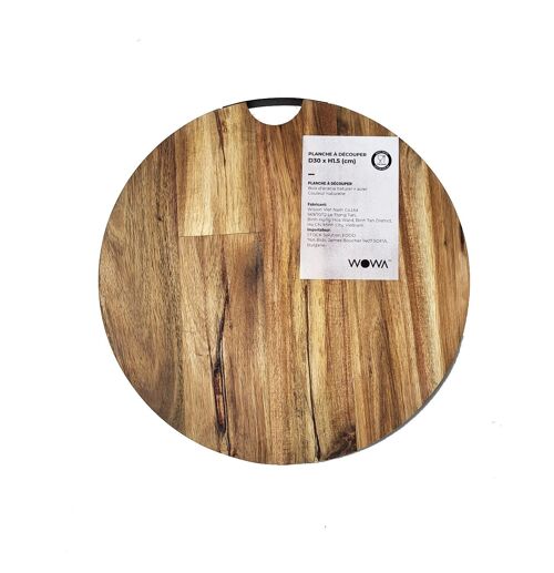 Acacia wooden cutting boards or serving boards with metallic handle