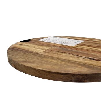 Planches à découper ou planches de service en bois d'acacia avec manche métallique 15