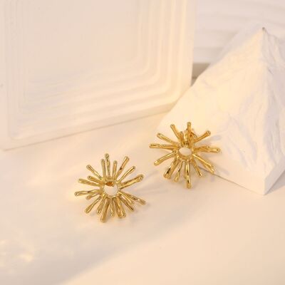 Gold firework earrings