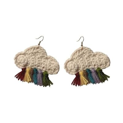 Handmade Crochet Cloud Earring