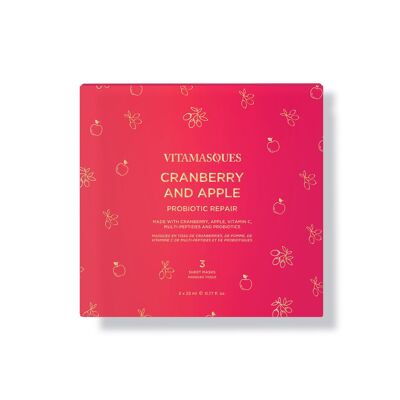 Reparierende Gesichtsmaske mit Cranberry und Apfel im Boxset