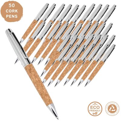 50 bolígrafos de corcho sostenibles