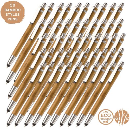 50 Duurzame Bamboe Stylus Pennen