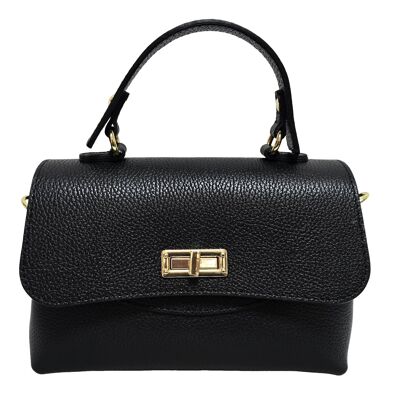 Black leather bag Made in Italy