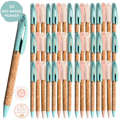50 bolígrafos de corcho sostenibles de base biológica