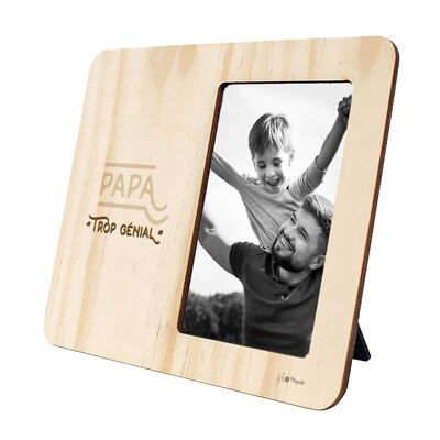Dad's wooden photo frame, too awesome - 20x25cm - to insert a photo - printing on wood