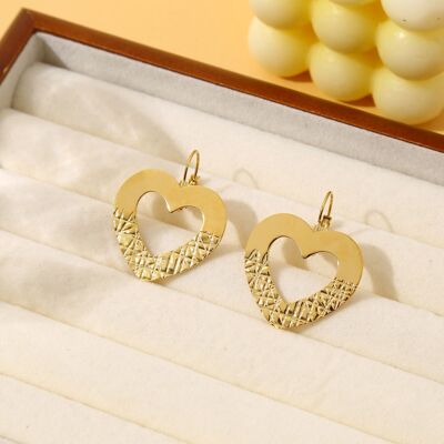 Heart earrings with sleeper clasp
